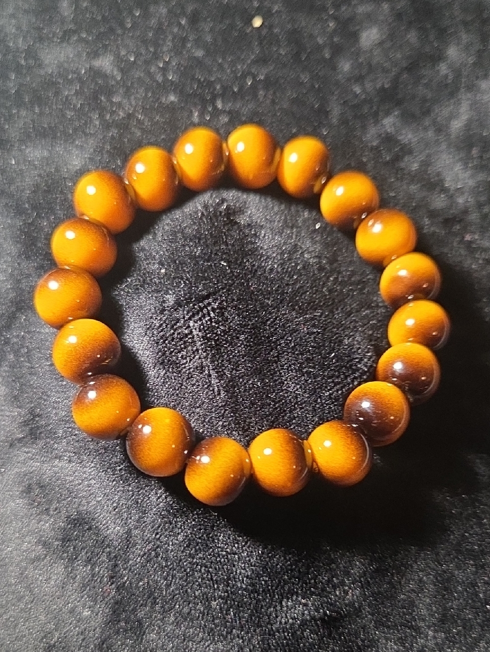 Tiger's Eye Beaded Stretch Bracelet - Golden Brown